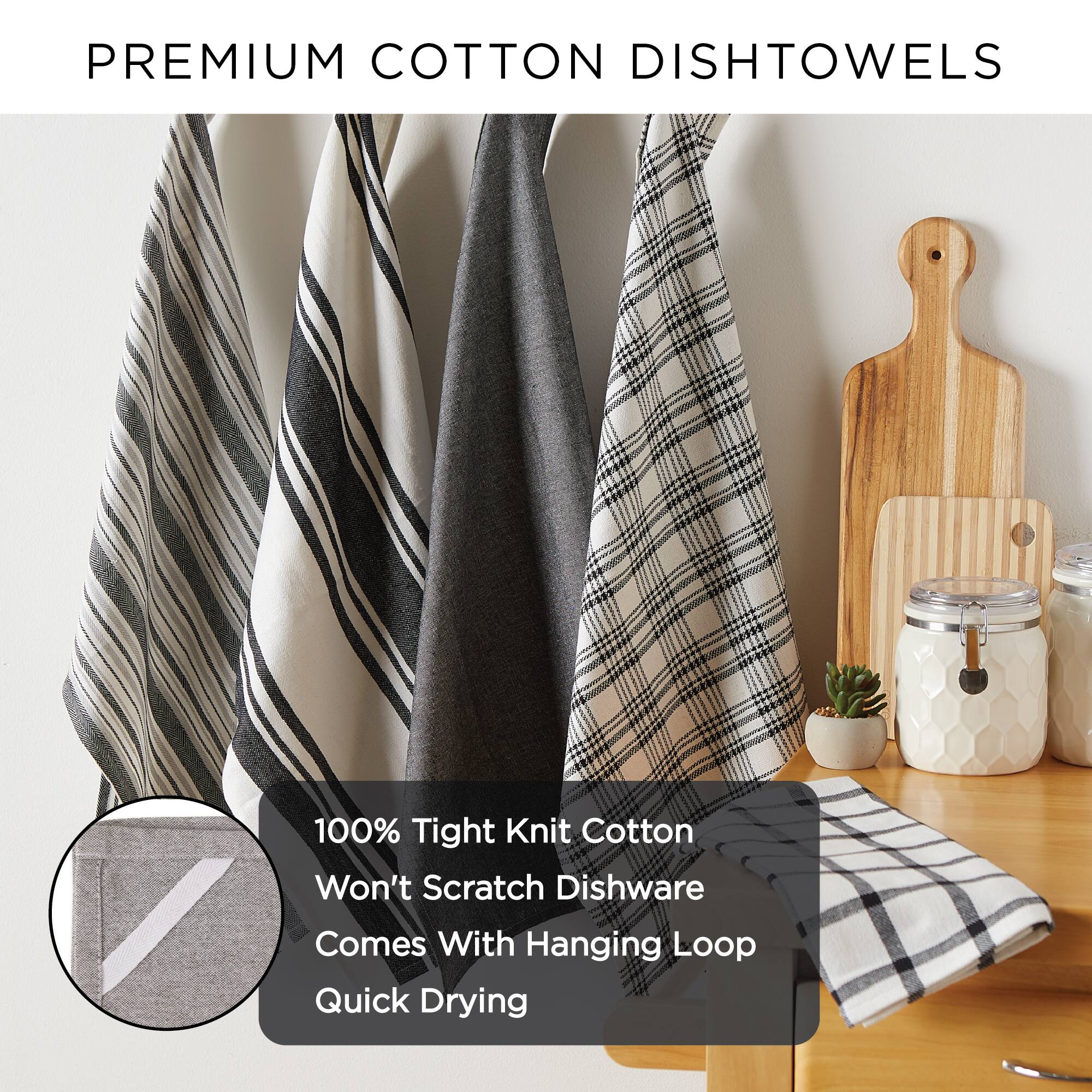 DII® Dark Green Flat Woven Dishtowels Set of 6